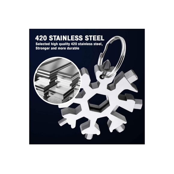 Snowflake Multitool Keychain Screwdriver - Picture 2 of 5